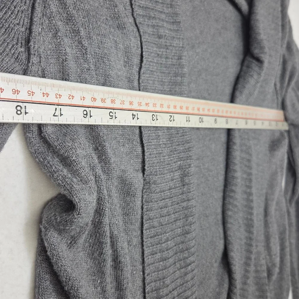 Women's LOFT Gray Open Front Cardigan Sweater M - Picture 6 of 8